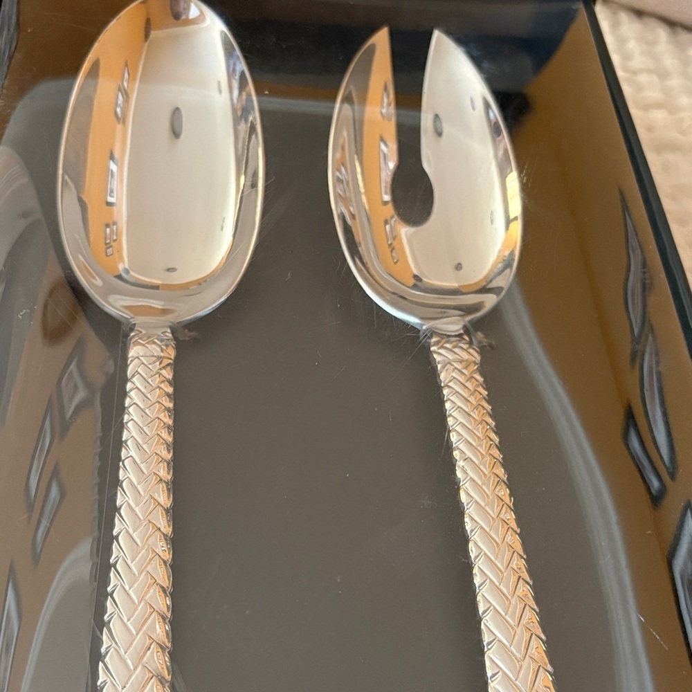 Brand New Ralph Lauren Silver Salad Servers Set No Longer Sold in Stores! - Picture 6 of 9